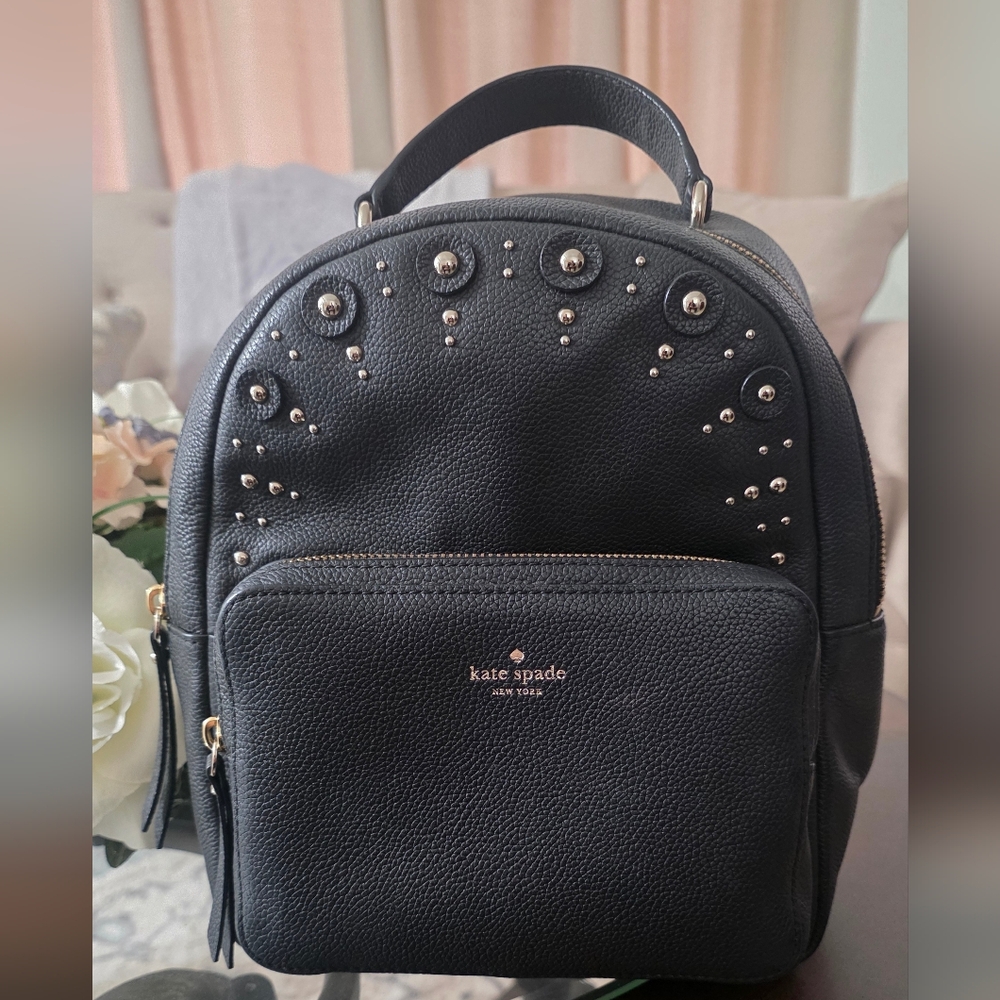 Kate Spade Black Studded Backpack